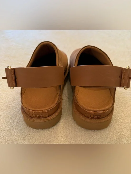 UGG Goldenstar Villa Clog – Chestnut Brown Leather Slingback – Size 8 – NEW - Picture 3 of 8